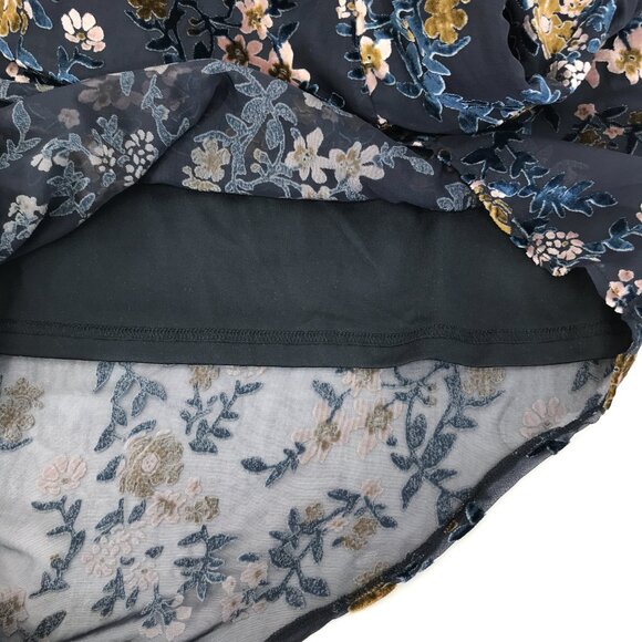 NEW Lulus Evenings With You Floral Velvet Dress Women's Large Asymmetrical Party - Picture 14 of 16